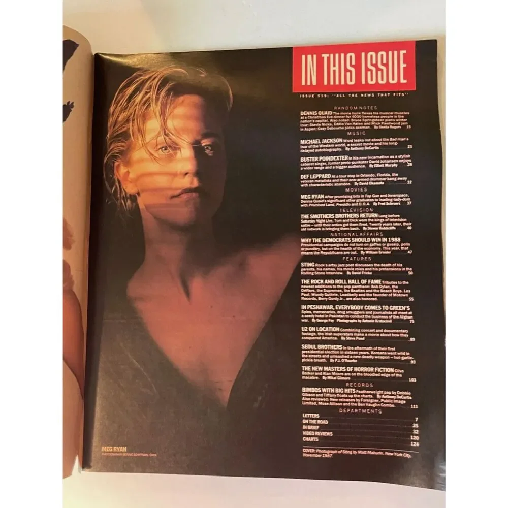 Sting - Vintage 80's Rolling Stone Magazine 1988- Issue #519